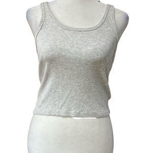 Gray Crop Fitted Tank Top
